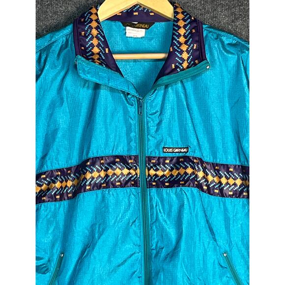 Vintage Louis Garneau Windbreaker Jacket Nylon 80's Baggy Blue Purple Womens S - Picture 2 of 14